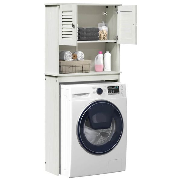 vidaXL Wasmachinekast VIGO Wit en Antiek Wit 72,5 x 27 x 161 cm