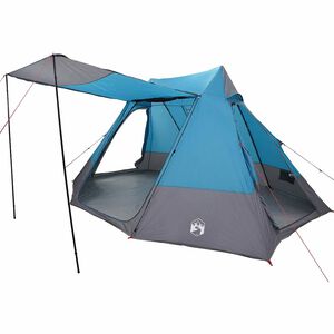 vidaXL Camping Tent 10-persoons Waterdicht Blauw taft