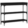 vidaXL Console Tafel met plank met opslag Zwart eiken 100 x 30 x 80 cm