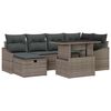vidaXL Tuin Sofa Set met kussen 7 pcs Grijs poly rattan