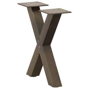 vidaXL Salontafelpoten 2 st X-vormig 30x(30-31) cm staal naturel