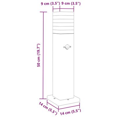 vidaXL Vloerlampen voor buiten met sensor 50 cm aluminium zwart