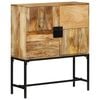 vidaXL Hoge kast 80x30x95 cm massief ruw mangohout