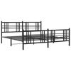 vidaXL Bedframe met hoofd- en voeteneinde metaal zwart 200x200 cm