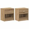vidaXL Nachtkastjes 2 st met lade 39x28x41 cm artisanaal eikenkleurig