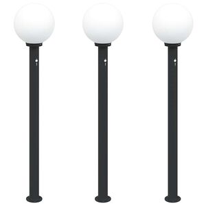 vidaXL Bolderverlichting met sensor 3 stuks 120 cm Zwart IP44