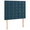 vidaXL Boxspring met matras en LED fluweel donkerblauw 100x200 cm