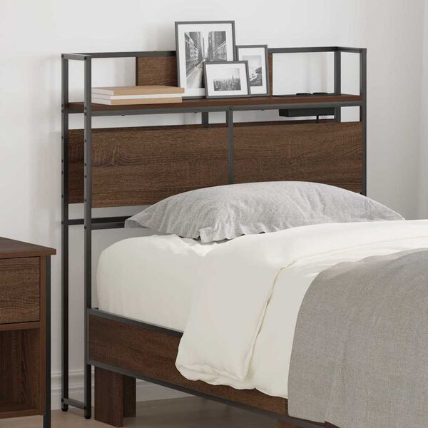 vidaXL Opberghoofdbord met plank bruin eikenkleur 80 cm Bewerkt hout