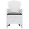 vidaXL 3-delige Bistroset rattan-look kunststof wit