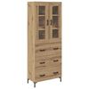 vidaXL Hoge kast 2 st Artisan Eiken 69,5 x 34 x 180 cm Bewerkt hout