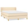 vidaXL Boxspring met matras stof cr&egrave;mekleurig 140x190 cm