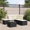 vidaXL 6-delige Loungeset met kussens poly rattan zwart