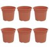 vidaXL Ronde Bloempot 6 pcs Baksteenrood &Oslash; 12,5 x 10 cm Kunststof