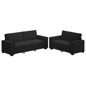 vidaXL 2-delige Loungeset met kussens fluweel zwart