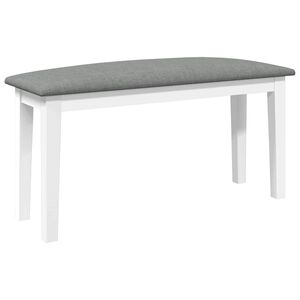 vidaXL Bank 90 cm massief hout rubber wit