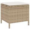 vidaXL Tuin eettafelset Beige poly rattan