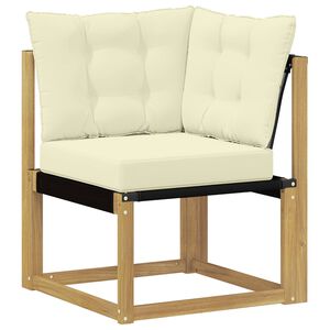 vidaXL Buiten Hoek Sofa Massief acaciahout en Textilene Stof Wit