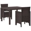 vidaXL Tuin Eetset 3 pcs Bruin Polypropyleen