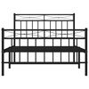 vidaXL Bedframe met hoofd- en voeteneinde metaal zwart 100x200 cm