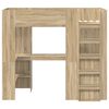 vidaXL Loft Bedframe met Bureau Sonoma Eiken 80 x 200 cm Bewerkt hout