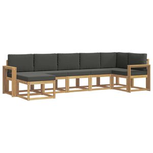 vidaXL Buiten bankenset 7 st Wit en antracietkleurig Polyester