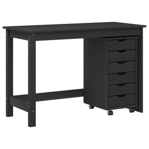 vidaXL Bureau en rollende kast set MOSS 2 st Zwart