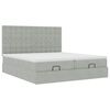 vidaXL Ottoman bed met matrassen en LED's 160x200cm fluweel lichtgrijs