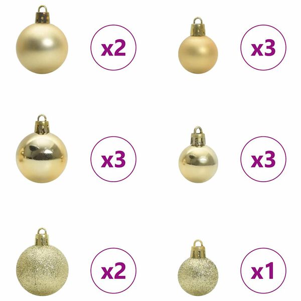 vidaXL Kunstmatige Voorverlichte Kerstboom met Ballenset Groen 120 cm