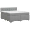 vidaXL Boxspringbed met matras Lichtgrijs 180 x 200 cm Stof