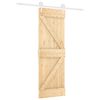 vidaXL Schuifdeur Natuurlijk en Wit 70 x 210 cm Massief Grenenhout