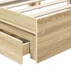 vidaXL Opslag bed met lade Sonoma Eiken 120 x 200 cm Bewerkt hout