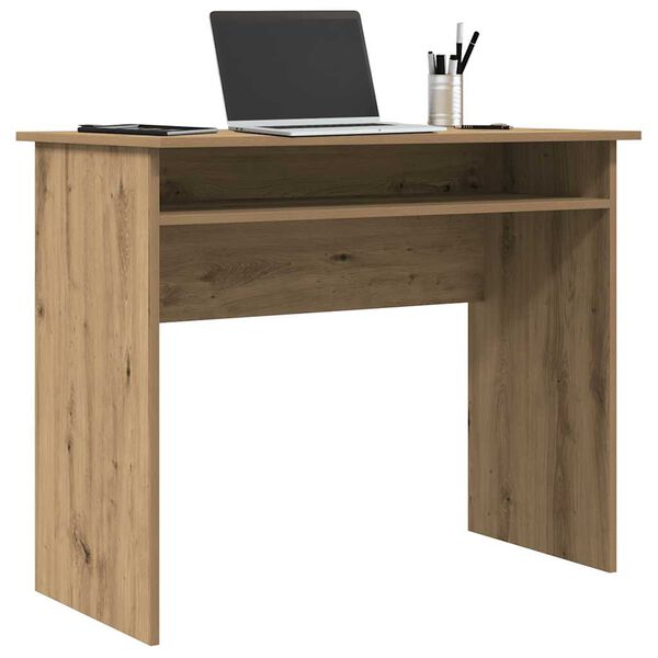 vidaXL Bureau 90x50x74 cm bewerkt hout artisanaal eikenkleur