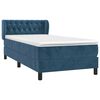 vidaXL Boxspring met matras fluweel donkerblauw 90x190 cm