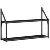 vidaXL Wandrek 2-laags 80x21x51 cm bewerkt hout zwart