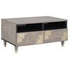 vidaXL Salontafel met lade Grijs 80 x 54 x 40 cm Massief Mango Hout