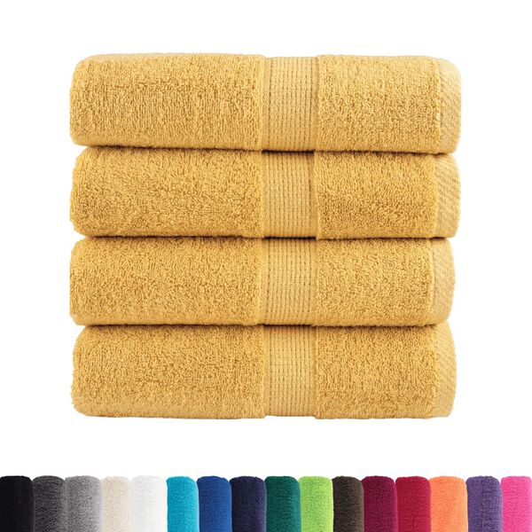 vidaXL Premium washandjes SOLUND 4 stuks goud 30x30cm 600 g/m&sup2;