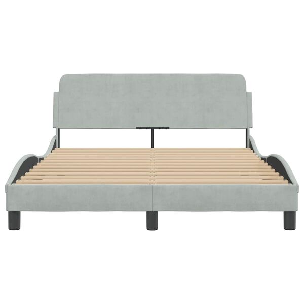 vidaXL Bedframe "Dover" 120x200 cm fluweel lichtgrijs