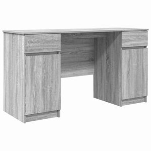 vidaXL Bureau Grijs sonoma Bewerkt hout 140 x 49 x 76 cm
