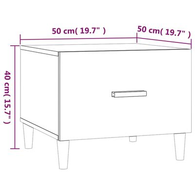 vidaXL Salontafels 2 st 50x50x40 cm bewerkt hout bruin eikenkleur