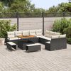 vidaXL Tuin Sofa Set met kussen met opslag 13 pcs Zwart en Cr&egrave;me