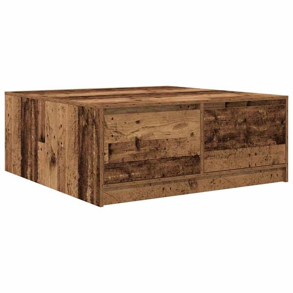 vidaXL Salontafel met lades 100x100x40 cm oud hout