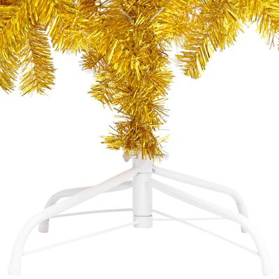 vidaXL Kunstkerstboom met verlichting standaard 240 cm PET goudkleurig