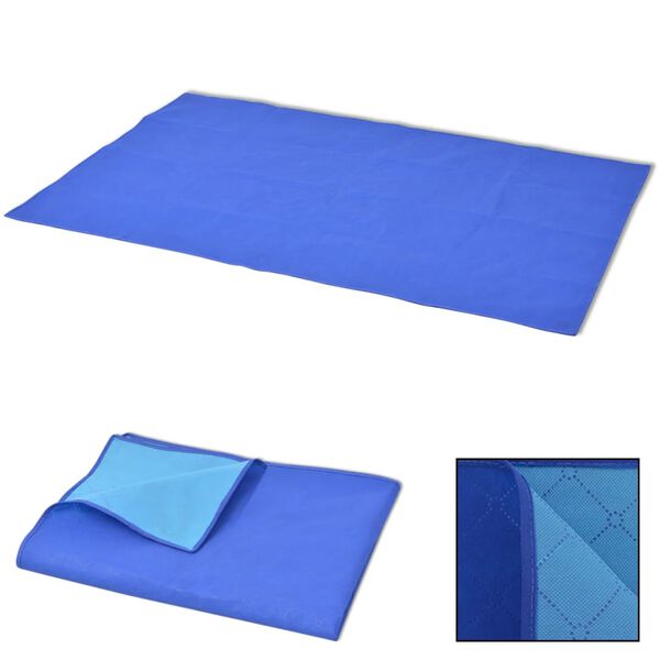 vidaXL Picknickkleed 100x150 cm blauw en lichtblauw