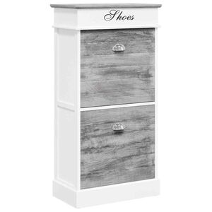 vidaXL Schoenenkast 50x28x98 cm paulowniahout grijs