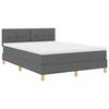 vidaXL LED Box Spring Bed met hoofdeinde Donkergrijs 140 x 200 cm Stof