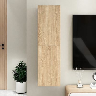 vidaXL Tv-meubel 30,5x30x110 cm bewerkt hout sonoma eikenkleurig