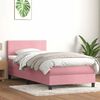 vidaXL Boxspring met matras fluweel roze 100x220 cm