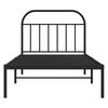 vidaXL Bedframe met hoofdbord metaal zwart 107x203 cm