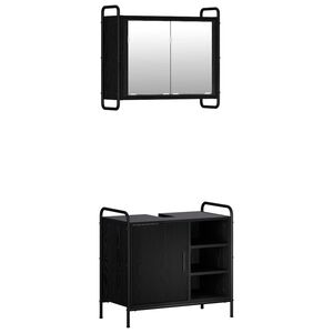 vidaXL Badkamerkastenset 2 st Zwart eiken 65,5 x 34 x 61 cm
