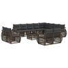 vidaXL Tuinbankenset 13 pcs Grijs en Donkergrijs poly rattan